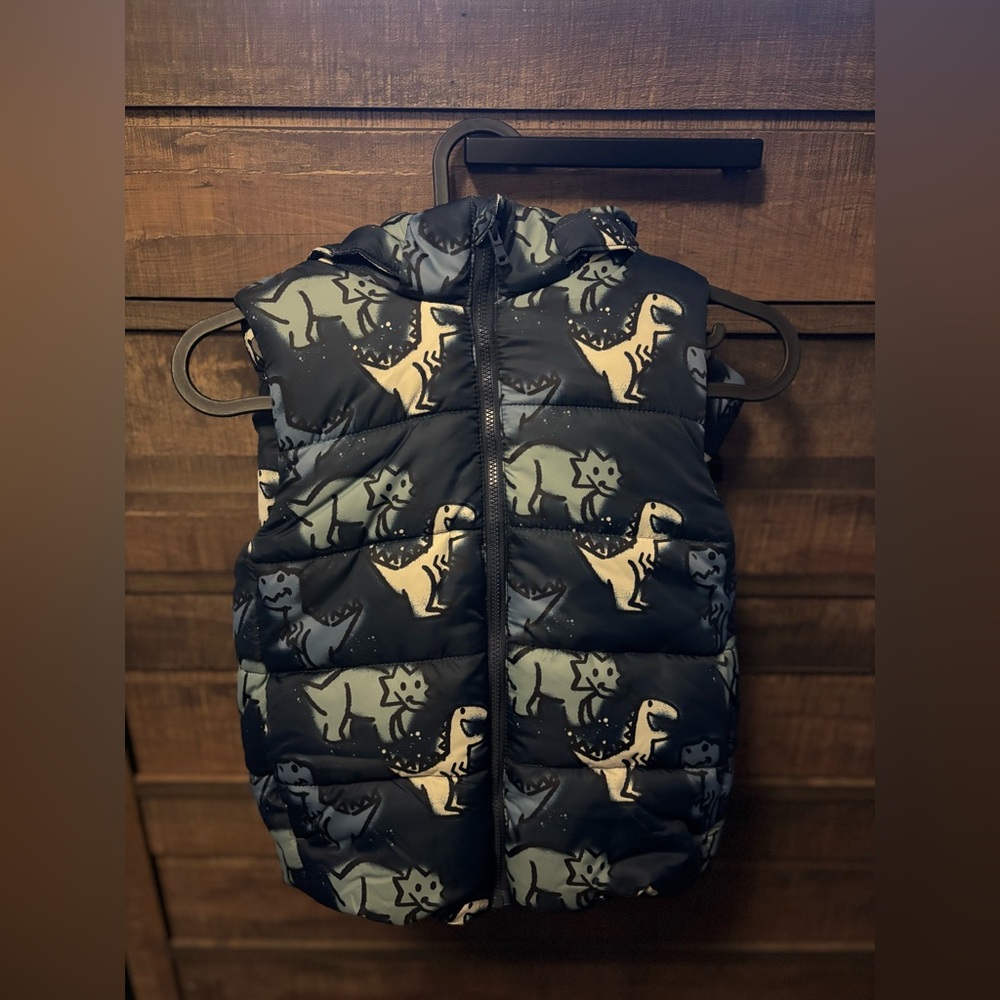 Dinosaur Print Puffer Vest